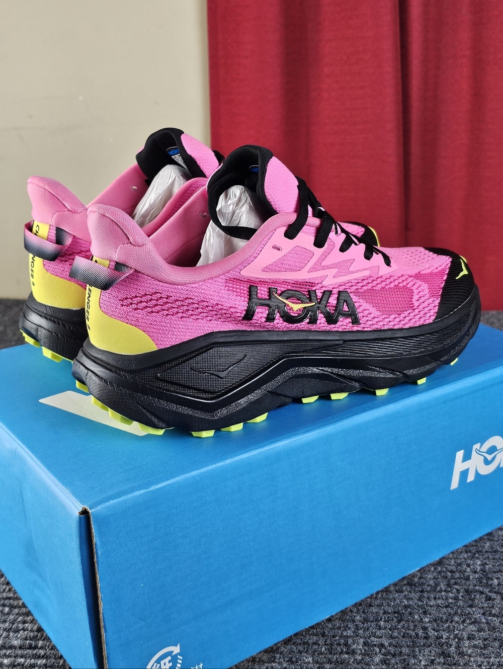HOKA Womens Size 7D Challenger 8 Pink Trail Running Shoes - Picture 10 of 10